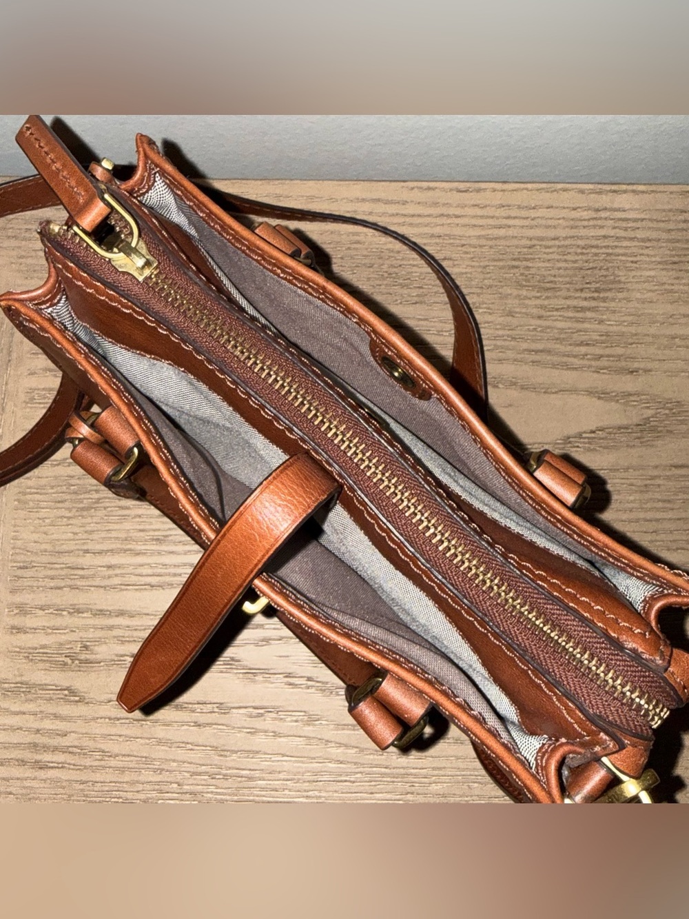 Fossil Ryder Leather Mini Satchel Bag in Brown - Picture 9 of 11